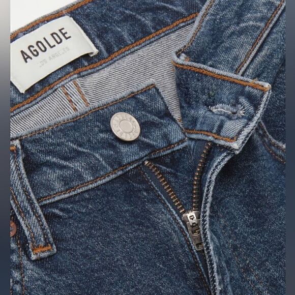 Agolde Wilder Mid-Rise Straight Leg Denim Jeans In Hype Size 32 NWT - Picture 5 of 14